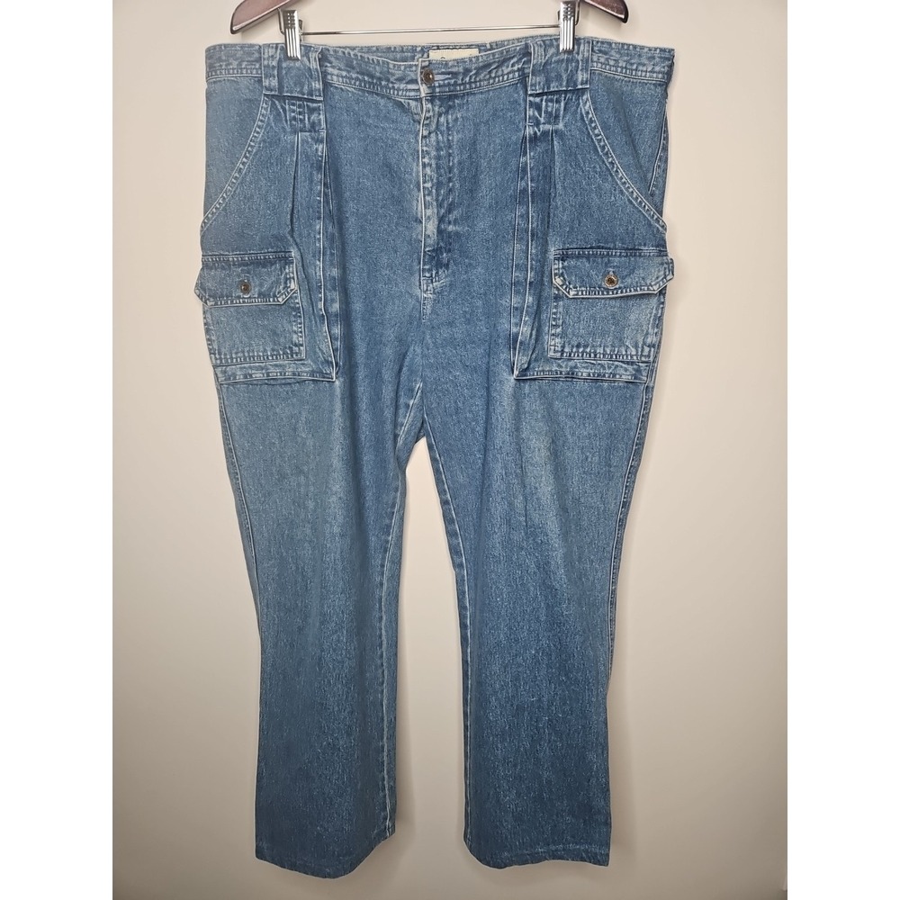 Vintage Eddie Bauer Cargo Jeans Men 40 90's Y2K StreetWear Grunge Cotton Retro